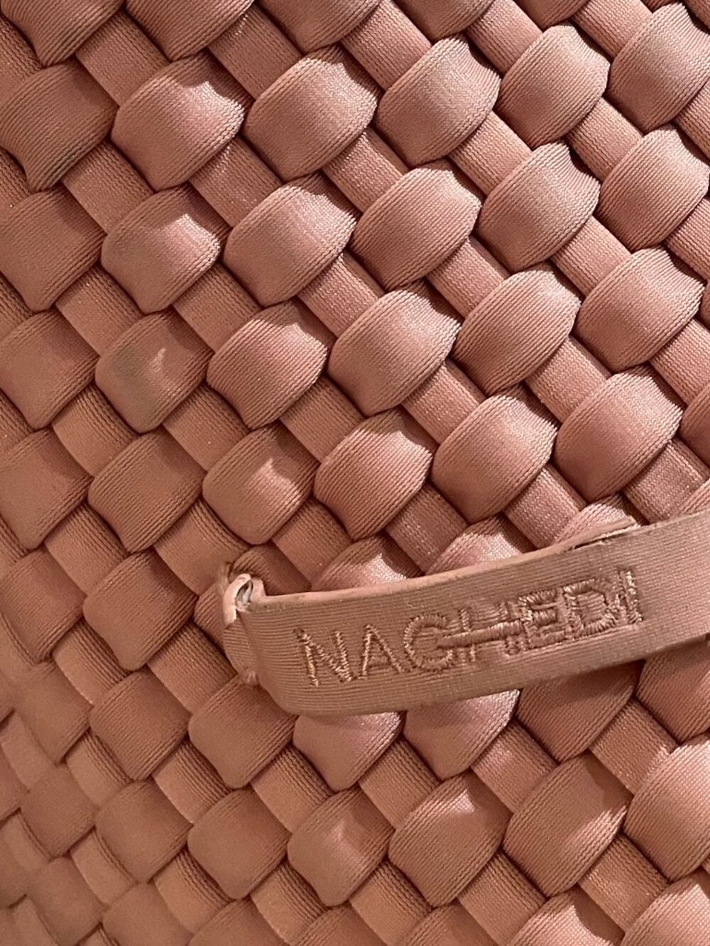 NAGHEDI Large Pink St. Barths Neoprene Tote with zippered small bag - Picture 4 of 7
